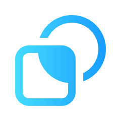 Shape builder icon. shape builder, shapes, graphic, graphic design, tool, graphic tool, interface, edit tools. Vector icon illustration