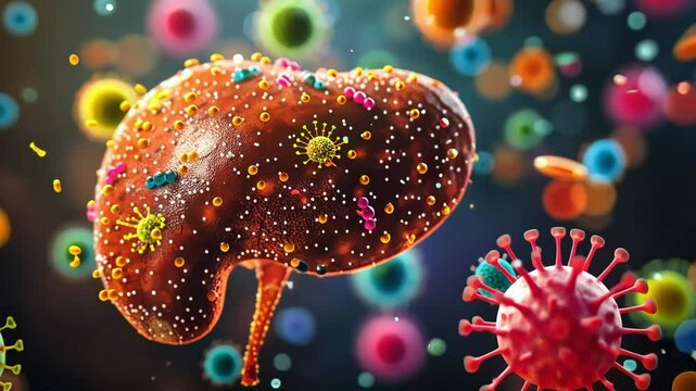 3D Rendered Pancreas with Viruses