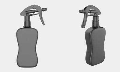 Industrial Spray Pump Bottle Mockup Isolated On White Background.3d illustration