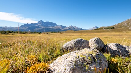Fototapeta premium Thriving Alpine Ecosystem A Testament to Climate Resilience and Global Conservation Efforts - Celebrating Natures Recovery through Innovative Environmental Practices