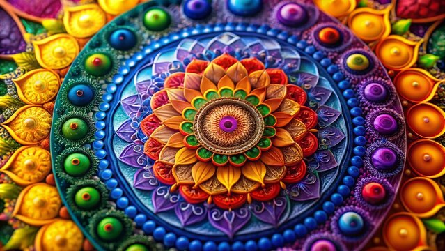 Vibrant Chakara Colors in Abstract Patterns for Spiritual and Wellness Themes in Design Projects