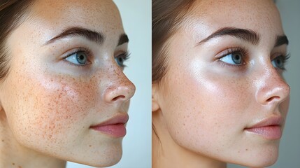 Before-and-after comparison of scalp hair density, showing hair thinning versus regrowth after treatment, close-up view, Photorealistic, Soft Lighting