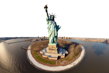 PNG polar panorama photo of *Statue of Liberty* --ar 3:2