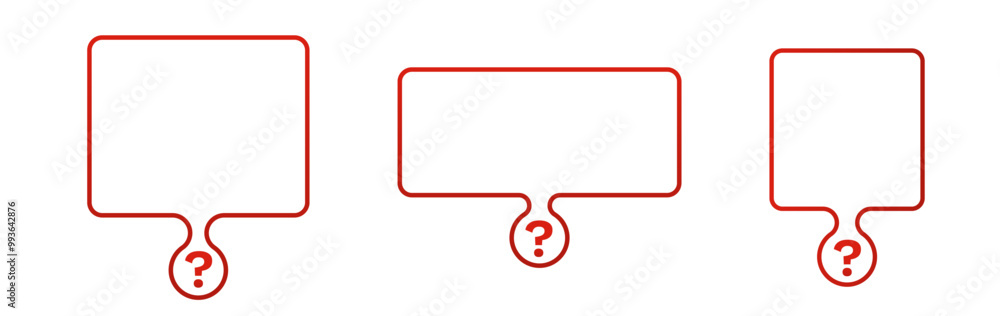 Poster red outline question frame without text. minimalistic warning border with question mark.