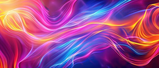 Obraz premium A vibrant abstract design featuring flowing lines in bright colors.