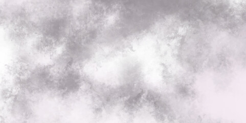 Abstract white and gray isolated cloud cumulus clouds. Gray aquarelle painted realistic fog or mist smoky textured canvas design. White and ash messy wall stucco texture background.	
