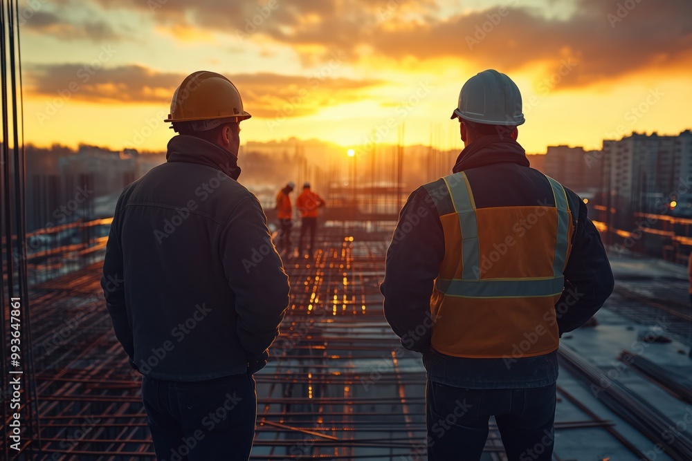 Poster a structural engineer and site manager working