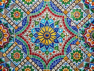 Vibrant Colorful Tiles Creating a Beautiful Mosaic Pattern for Interior or Exterior Design Projects