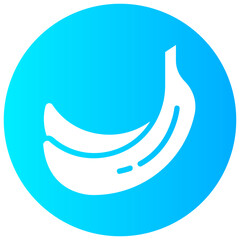 banana round glyph vector icon