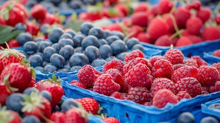 Lovely berries in close at the marketplaces