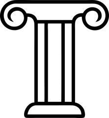 letter t in the form of a greek column minimalist, icon outline
