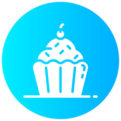 cupcake round glyph vector icon