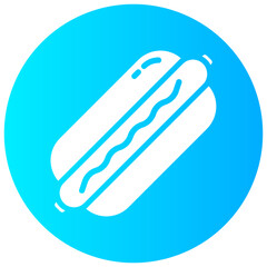 hotdog round glyph vector icon