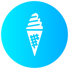 icecream round glyph vector icon