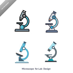 Lab Microscope  Vector Art Illustration Set