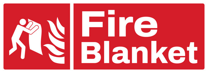 ISO fire prevention safety sign text variation_fire blanket size 1/2 a4,a3,a2,a1