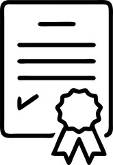 certificate of accreditation, icon outline