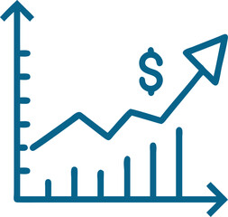 revenue grows up yoy, icon outline