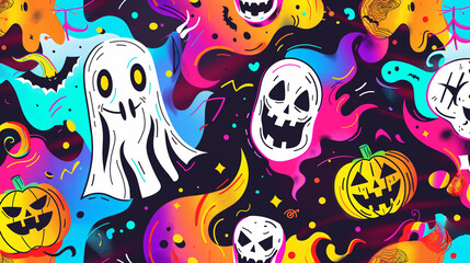 ハロウィンのカラフルな背景素材