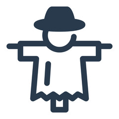 Scary Scarecrow with Orange Hat