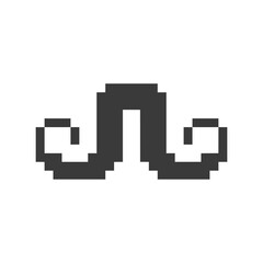 black hairy moustache pixel art
