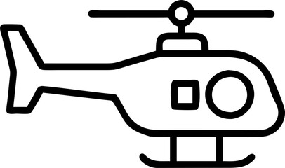 Obraz premium helicopter with camera gimbal, icon outline