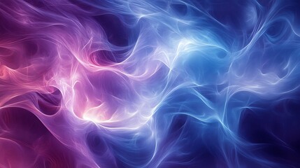 Obraz premium Abstract background with blue and purple smoke-like waves.