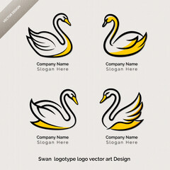 Obraz premium Graceful Swan Duck Logotype Vector Art Design