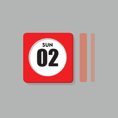 Obraz premium calender icon, 02 sunday icon