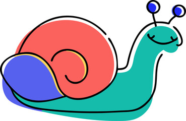snail, icon doodle offset fill