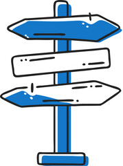 an old wooden signpost with multiple arrows pointing in different directions, with blurred