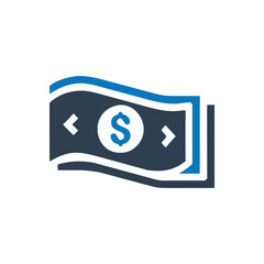 Stack of two dollar bills icon, Dollar bills icon, Money icon