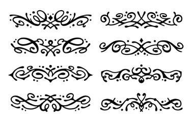 Ornament divider collection on black Colour