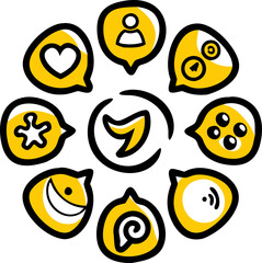 Obraz premium social media network icons facebook, instagram, twitter x, tiktok, linkedin, snapchat, pinterest,