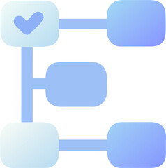 Fototapeta premium planning the stages of project development and achieving goals, icon colored shapes gradient
