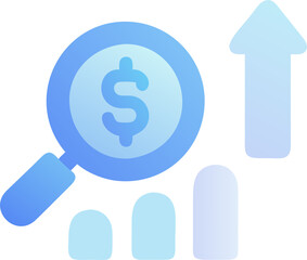 design a professional icon representing investment attractiveness analysis, highlighting risks and