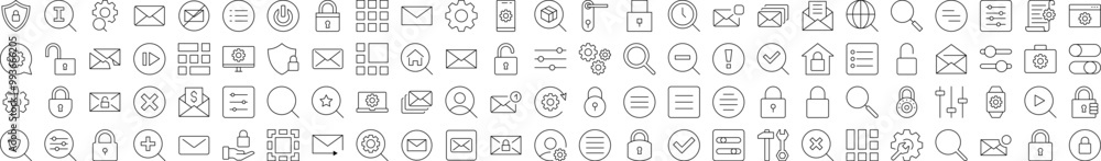 Poster apps and web page line icon pack. editable stroke. minimalistic linear pictogram for design of cards
