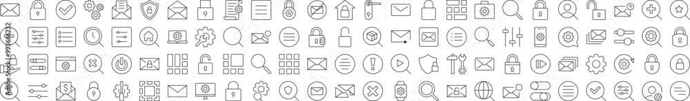 Poster apps and web page line icon bundle. editable stroke. minimalistic linear pictogram for design of car