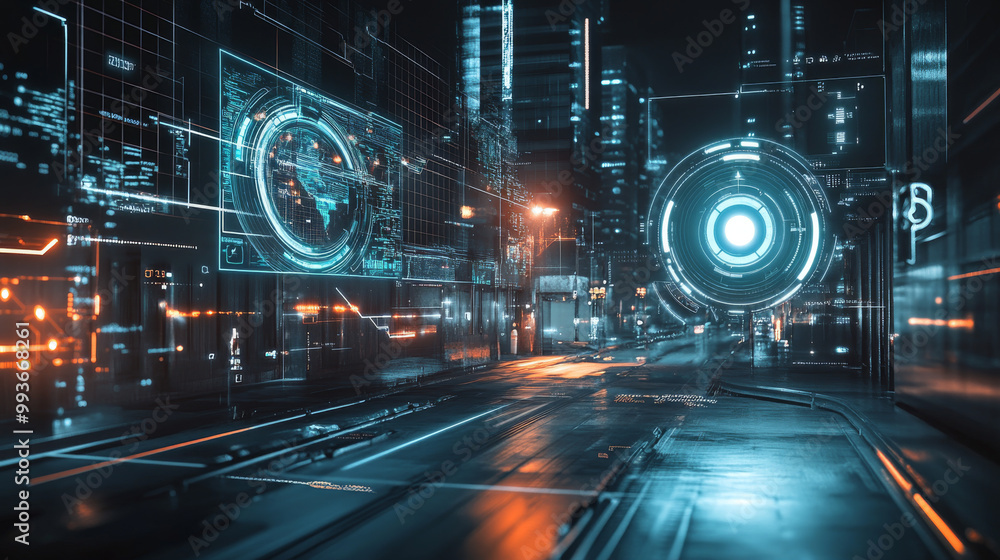 Poster a digital security system uses a heads-up display (hud) to show real-time information. this system c