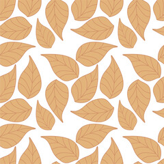 Seamless print pattern wallpaper background with leaves vector illustration botanic nature texture for paper, textile etc