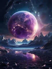 Earth, a blue marble suspended in the vastness of space, illuminated by the sun and orbited by its lunar companion