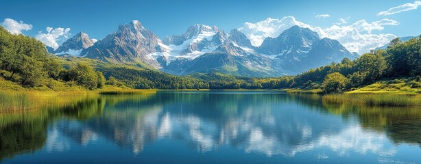 Fototapeta premium Serene Mountain Lake Reflection
