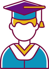 student, icon colored outline