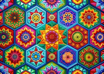 Vibrant Geometric Patterns for Creative Design Projects and Digital Backgrounds in Various Colors