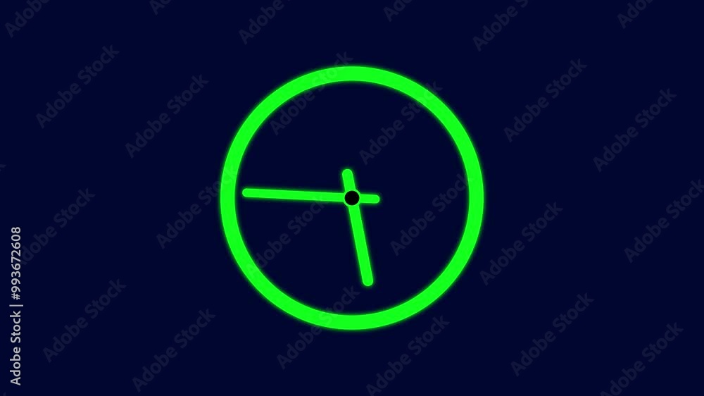 Poster stopwatch moving clock icon animation .
