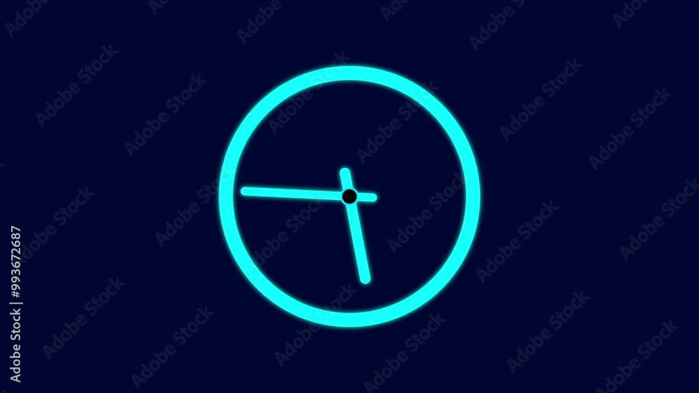 Poster stopwatch moving clock icon animation .