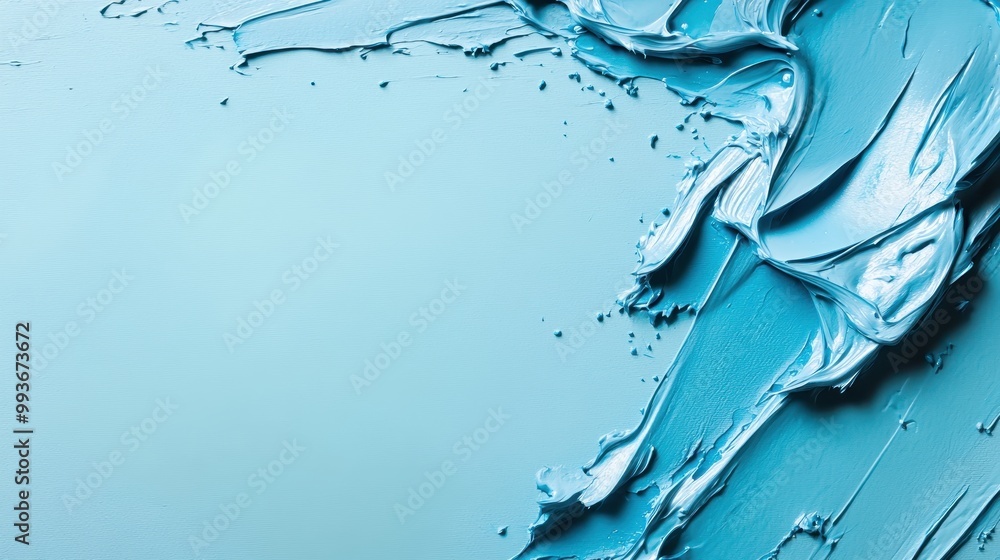 Aufkleber image features a glossy turquoise paint spread across the surface, creating a visually appealing and