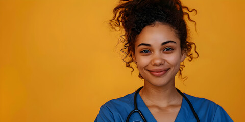Smiling Nurse with Copy Space: A Portrait of Healthcare Professionals