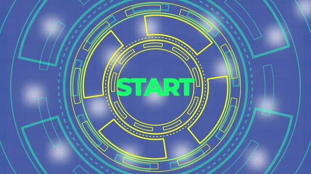 Animation of start text with Technology background.