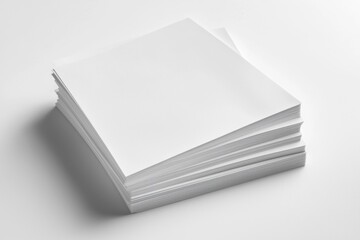 Blank A4 Stacked Paper Mockup isolated created with Generative AI